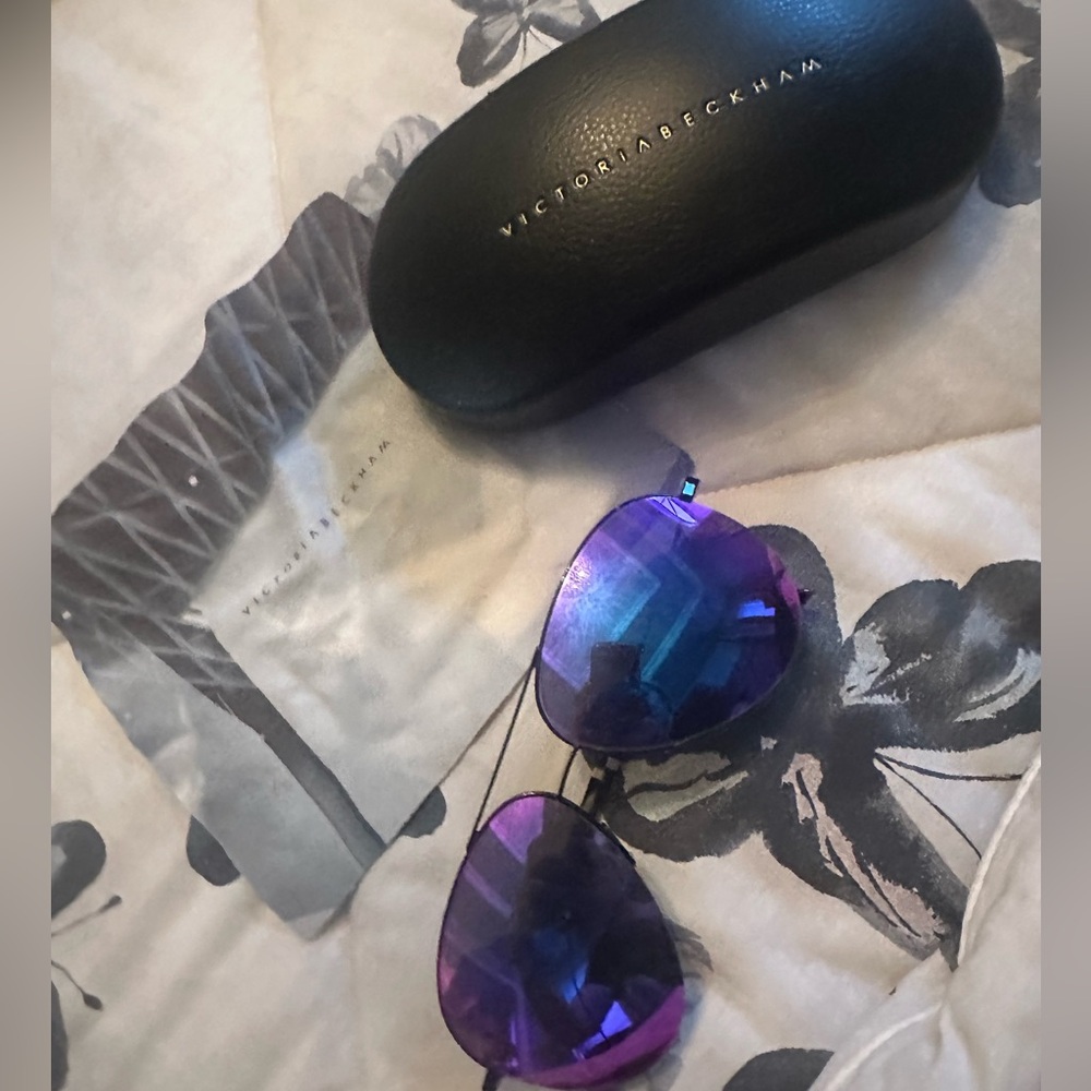Victoria Beckham purple aviator sunglasses